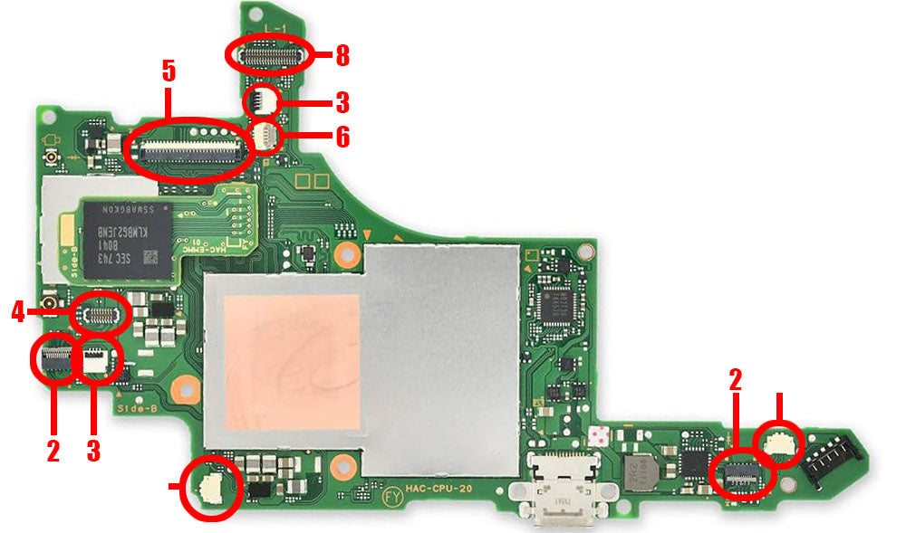 Connecteurs carte mère switch